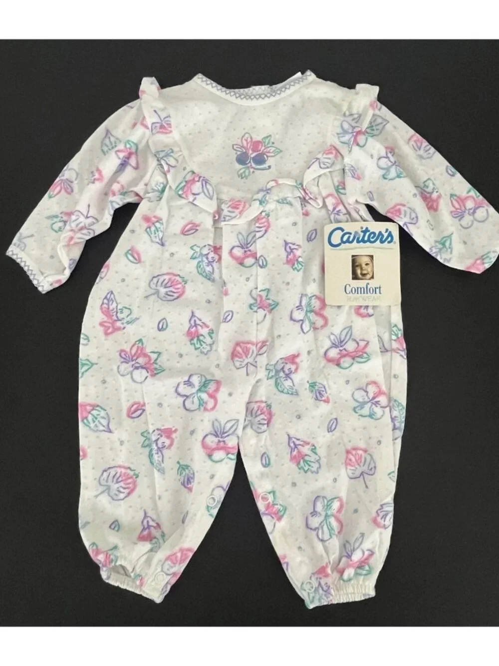 Vintage Carters Baby Girl's 6 mos Floral One Piece Bubble Romper NWT